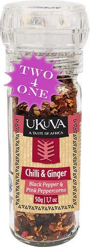 Two-4-One Offer: Grinder Pepper - Chilli & Ginger Pepper (Umzimvubu) - 50g - Ukuva iAfrica