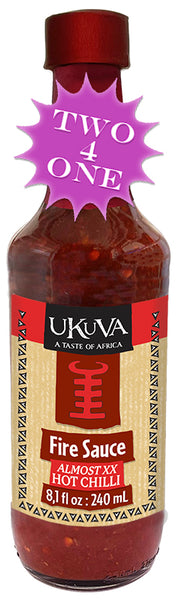 Two-4-One Offer: Sauce - Hot Chilli - FIRE Sauce (aka Zulu Fire) - 240ml - Ukuva iAfrica