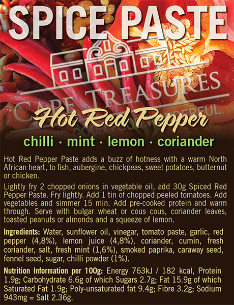 Spiced Paste - HOT RED PEPPER - 125ml - Cape Treasures