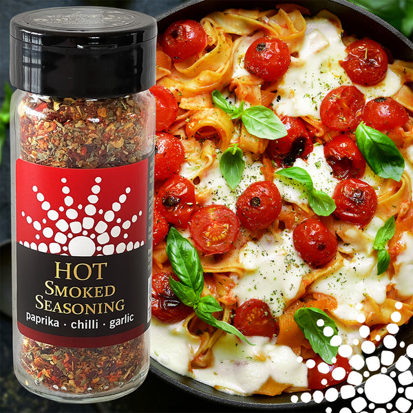 Tagliatelle bake with Mozzarella, roast mini tomatoes and Hot Smoked Seasoning