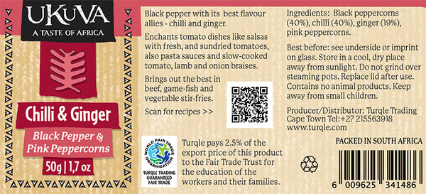 Chilli & Ginger Grinder Label
