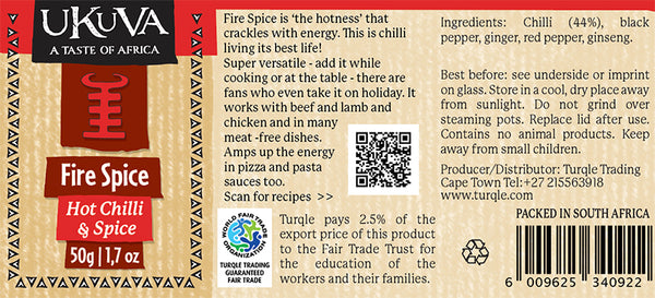 Ukuva Fire Spice Grinder Label