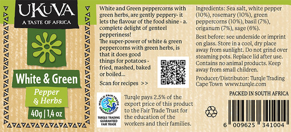 White & Green Pepper Label Pic