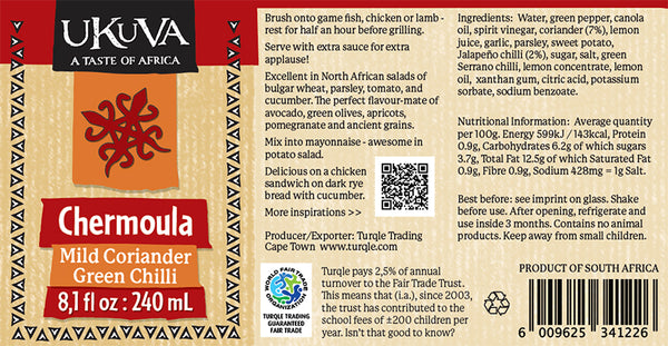 Ukuva Chermoula Sauce Label Pic