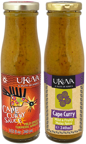 Ukuva Cape Curry Sauce both labels pack shots