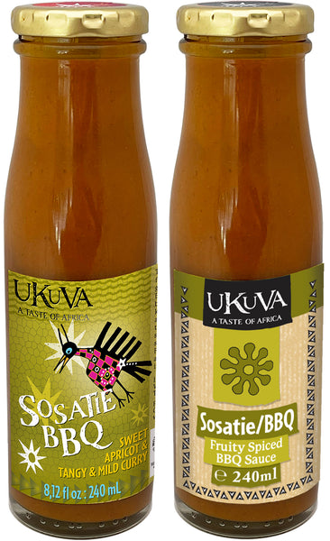Ukuva Sosatie BBQ Sauce both labels pack shots