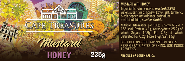 Mustard - HONEY - 235g - Cape Treasures