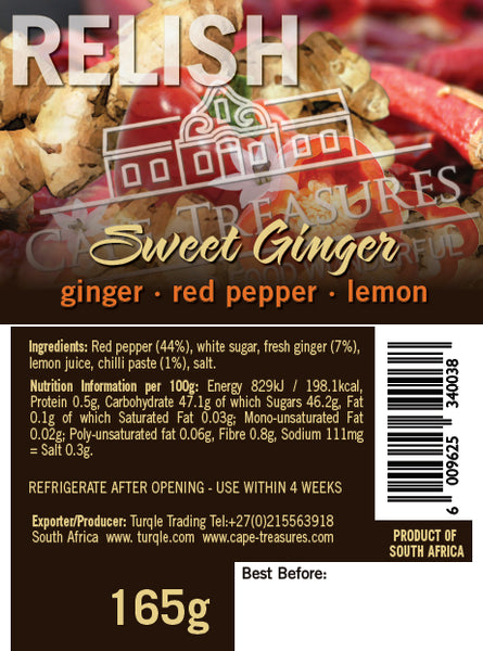 Ginger & Chilli Sweet Relish - 125ml - Cape Treasures