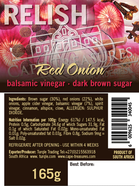 Red Onion Relish - 125ml - Cape Treasures