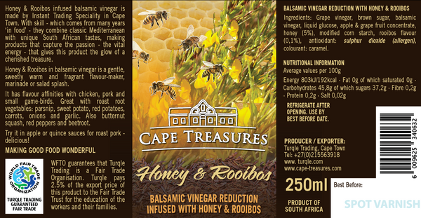 Balsamic Reduction 250ml - HONEY & ROOIBOS - Cape Treasures