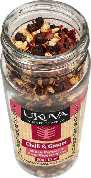 Grinder Pepper - Chilli & Ginger Pepper (Umzimvubu) - 50g - Ukuva iAfrica