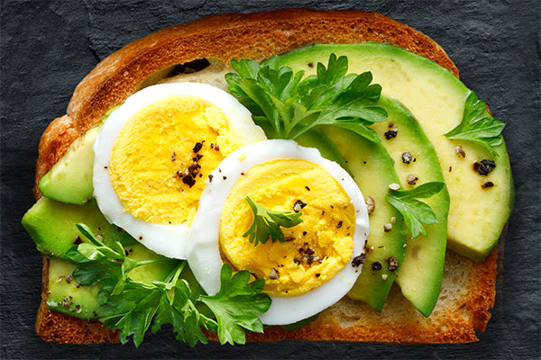 Ukuva Seaweed Salt is the perfect seasoning for open sandwiched wih boiled eggs and avocados.