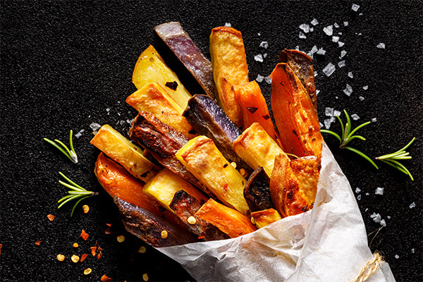 Mixed vegetable fries seasoned with Ukuva Fire Spice.
