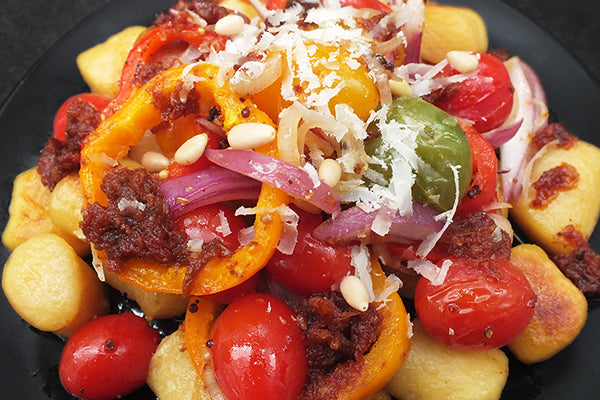 Ukuva Fire Sauce is wonderful with a topping for fried gnocchi.
