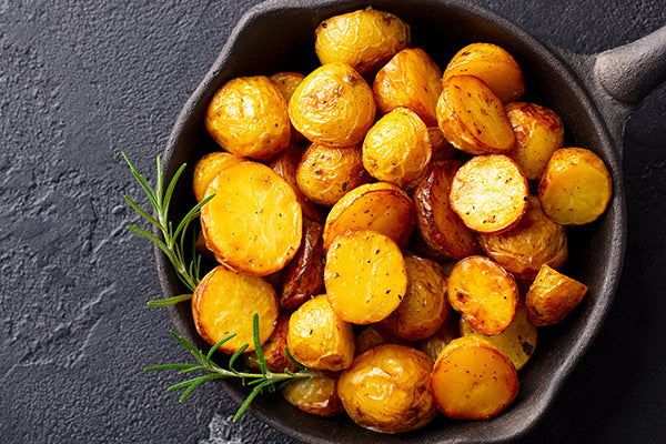 Roast small yellow potatoes, seasoned to perfection with Lamb Seasoning