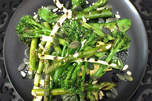 Griddled greens, delicious with Cape Treasures Lemon Salt.