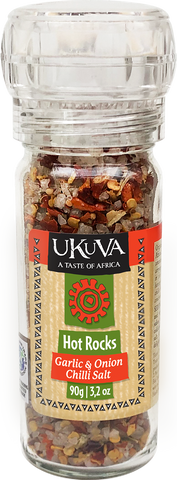 Ukuva Hot Rocks Garlic & Onion Chili Salt Grinder Pack Shot