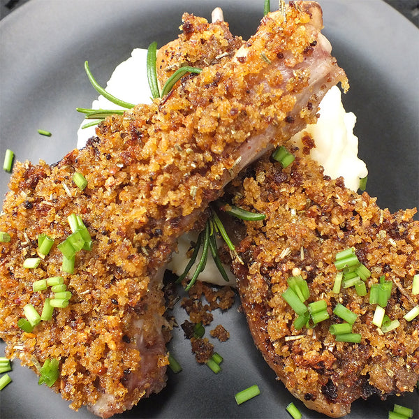 Lamb cutlets with a crust spiced with Lamb Seasoning