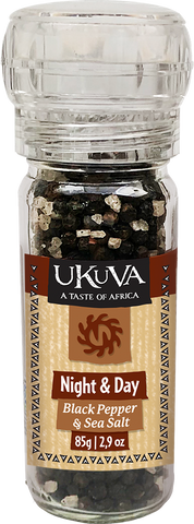 Grinder Pepper - Night & Day (Pepper & Salt) - 85g - Ukuva iAfrica