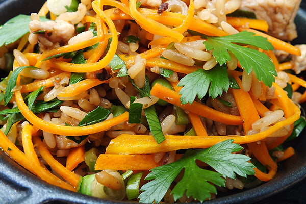 Ukuva Gold sauce makes a great dressing for stir fried rice and carrots.