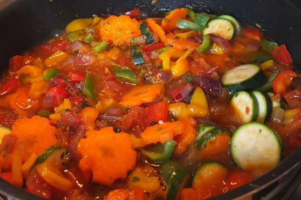 Mixed vegetable stew is perfect seasoned with Ukuva Fire Spice.