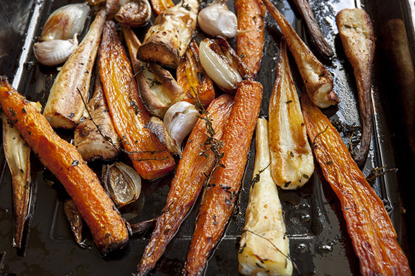 Ukuva Sosatie BBQ Sauce is the surprise friend of roast root vegetables- parsnips are particularly fond of it!