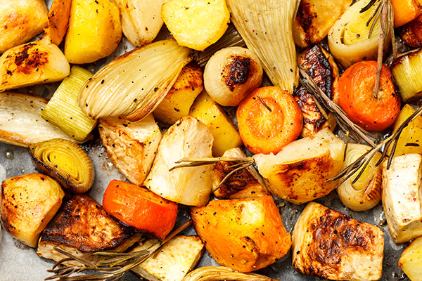 Roast root vegetables seasoned with Lamb Seasoning