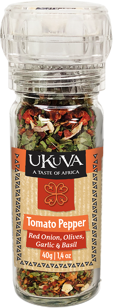 (Kariba)　Turqle　Brands　Tomato　iAfrica　Pepper　Ukuva　40g　–　Grinder　Pepper