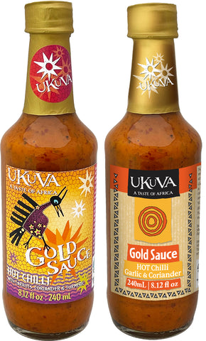 Ukuva Gold sauce both labels pack shots