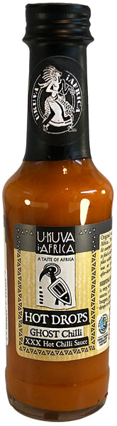 Ukuva Ghost chili Hot Drops old labels