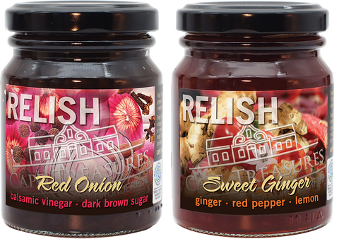 Gift a pair of your favorite relishes - Red Onion and Sweet Ginger from Cape Treasures.