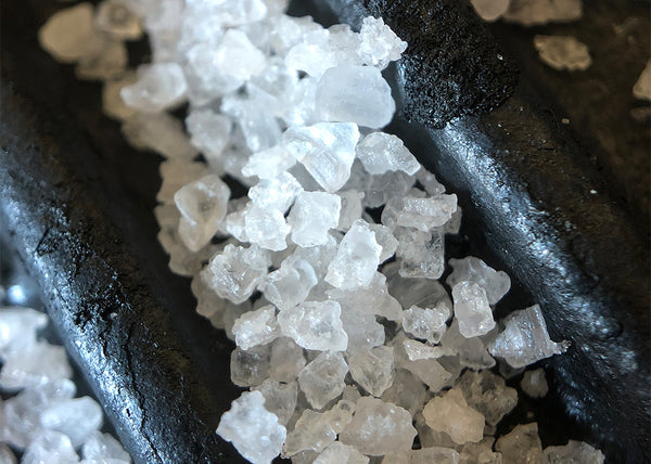 Clear crystals of pure salt