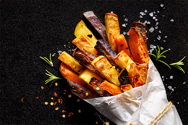 Mixed root vegetable fries, perfect with a Peri Peri Ghost dip