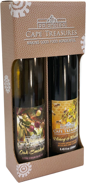 Oak Smoked Olive Oil & Honey Rooibos Reduction in a gift pack