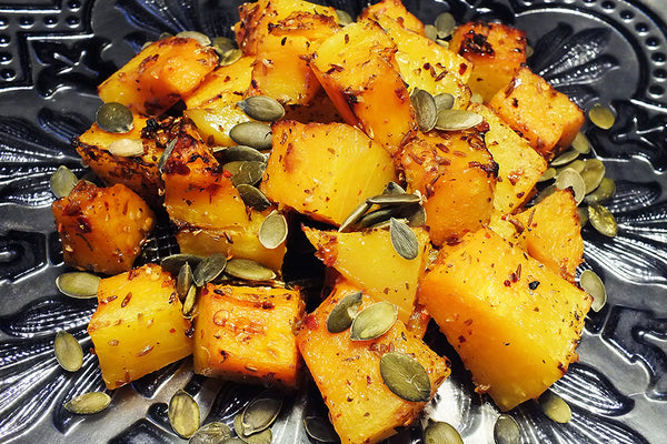 Ukuva Harissa Spice is the perfect seasoning for roast butternut.